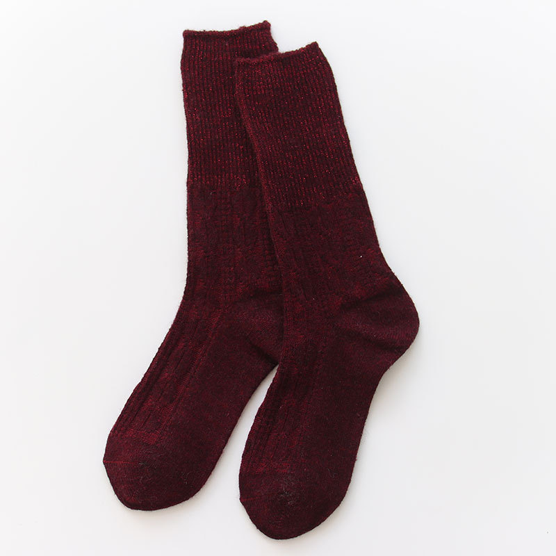 Autumn And Winter Warm Socks Sen Department Of Filigree Cuff High Wool Socks Ladies Wild Socks